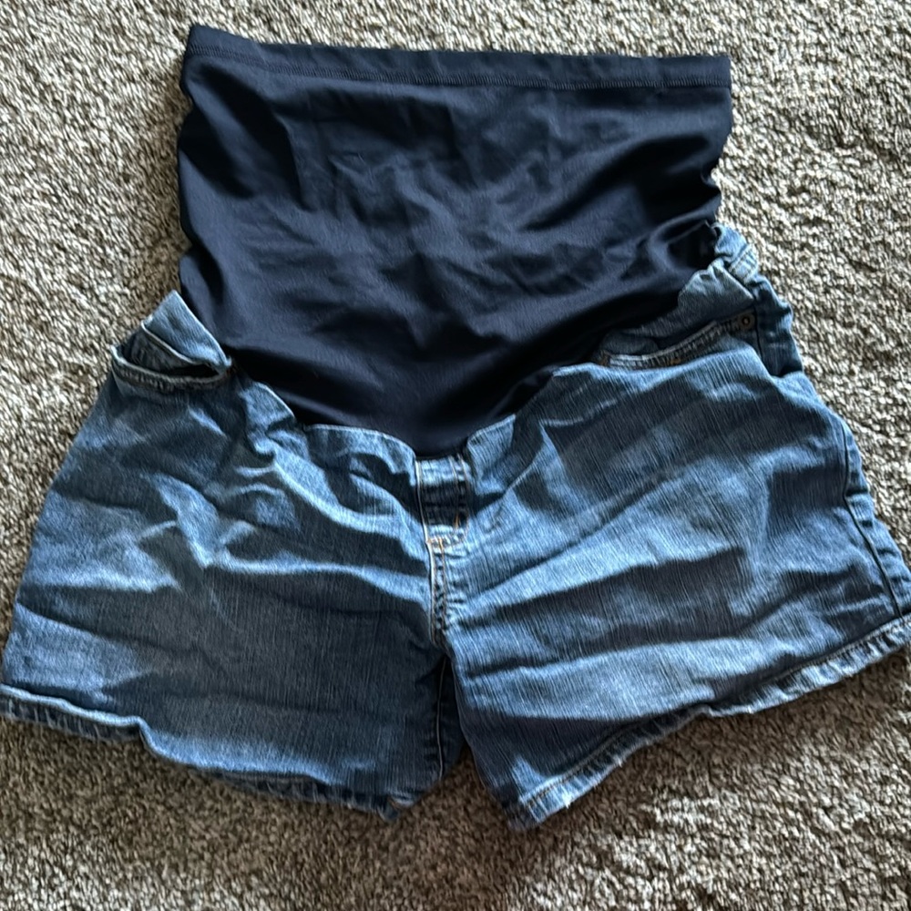 Maternity over belly Jean shorts